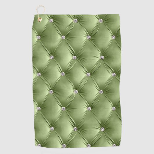 Luxe Glam Sage Green Faux Velvet Golfhanddoek (Voorkant)