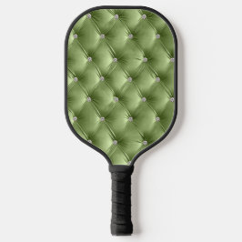 Luxe Glam Sage Green Faux Velvet Pickleball Paddle