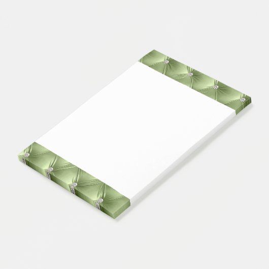 Luxe Glam Sage Green Faux Velvet Post-it® Notes (Schuin)