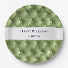 Luxe Glam Salie Groene Nepfluwelen Papieren Bordje