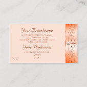 Luxe Glam Salmon Mousserende juwelen Initialen Visitekaartje (Achterkant)