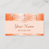 Luxe Glam Salmon Mousserende juwelen Initialen Visitekaartje (Voorkant)