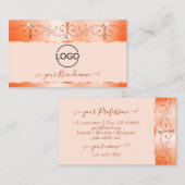 Luxe Glam Salmon  Mousserende juwelen met Logo Visitekaartje (Voorkant / Achterkant)