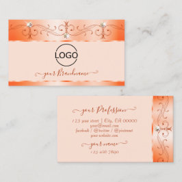Luxe Glam Salmon Mousserende juwelen met Logo Visitekaartje