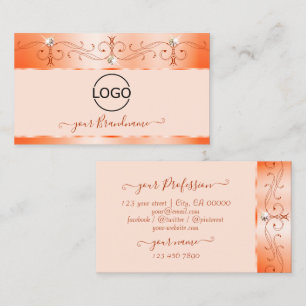 Luxe Glam Salmon  Mousserende juwelen met Logo Visitekaartje