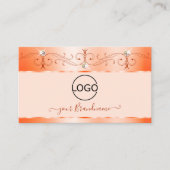 Luxe Glam Salmon Mousserende juwelen met Logo Visitekaartje (Voorkant)