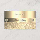 Luxe Glam Shimmery Glitter Diamonds Luminous Gold Visitekaartje (Voorkant)