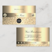 Luxe Glam Shimmery Glitter met Logo Licht Gold Visitekaartje (Voorkant / Achterkant)