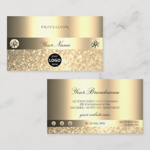 Luxe Glam Shimmery Glitter met Logo Licht Gold Visitekaartje