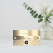 Luxe Glam Shimmery Glitter met Logo Licht Gold Visitekaartje (Staand voorkant)