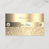 Luxe Glam Shimmery Glitter Monogram Luminous Gold Visitekaartje (Voorkant)