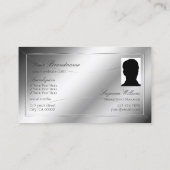 Luxe Glam Silver Glamor Decor met Logo en foto Visitekaartje (Achterkant)