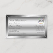Luxe Glam Silver Glamor met monogram en Logo Visitekaartje (Achterkant)