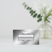 Luxe Glam Silver Modern Glamor Decor Professional Visitekaartje (Staand voorkant)