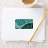 Luxe Glam Turquoise Abstract Patroon Etiket (Insitu)