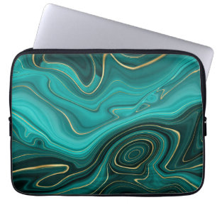 Luxe Glam Turquoise Abstract Patroon Laptop Sleeve