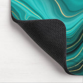 Luxe glam turquoise abstract patroon muismat (Hoek)