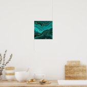 Luxe Glam Turquoise Abstract Patroon Poster (Keuken)