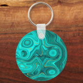 Luxe Glam Turquoise Helder Abstract Patroon Sleutelhanger (Voorkant)
