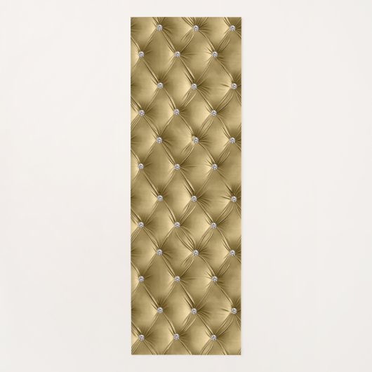 Luxe Glam Warm Gold Faux Velvet Yogamat (Voorkant)