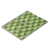 Luxe Glam Warm Sage Green Faux Velvet Notitieboek (Linkerzijde)