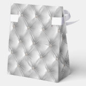 Luxe Glam Zacht Grijs Faux Velvet Bedankdoosjes (Achterkant)