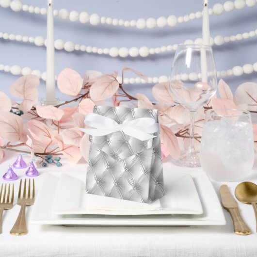 Luxe Glam Zacht Grijs Faux Velvet Bedankdoosjes (Huwelijk)