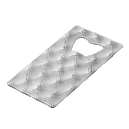 Luxe Glam Zacht Grijs Nepfluwelen Kerst Creditkaart Flessenopener