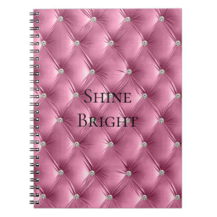 Luxe Glam Zacht Roze Faux Velvet Notitieboek