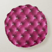Luxe Glam Zacht Roze Faux Velvet Rond Kussen (Achterkant)