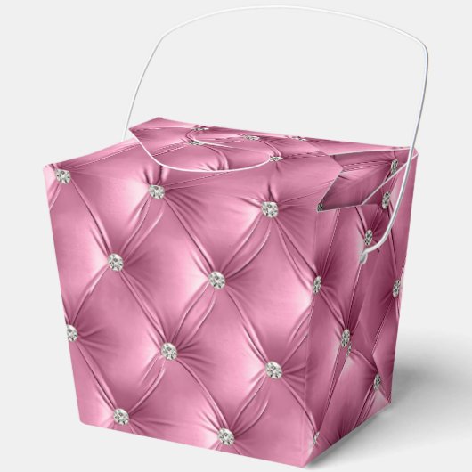 Luxe Glam Zacht Roze Nepfluwelen Stof Bedankdoosjes (Voorkant)