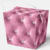 Luxe Glam Zacht Roze Nepfluwelen Stof Bedankdoosjes (Achterkant)