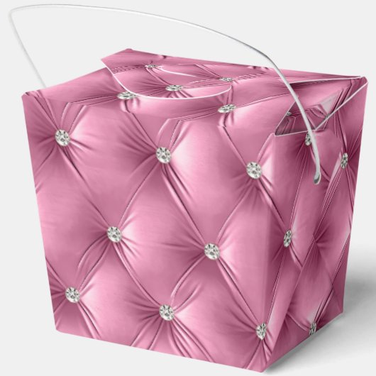 Luxe Glam Zacht Roze Nepfluwelen Stof Bedankdoosjes (Achterkant)