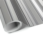 Luxe Glam Zilveren Witte Strepen Wrapping Papier (Rol Hoek)