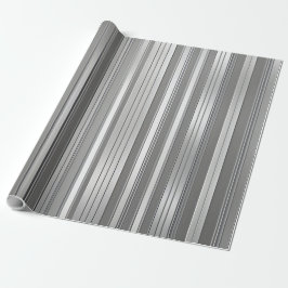 Luxe Glam Zilveren Witte Strepen Wrapping Papier