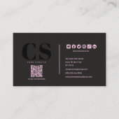 Luxe Glam Zwart Roze Beautician Visitekaartje (Voorkant)