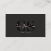 Luxe Glam Zwart Roze Beautician Visitekaartje (Achterkant)