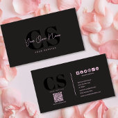 Luxe Glam Zwart Roze Beautician Visitekaartje