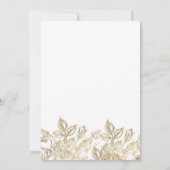 Luxe glamour elegante witte gouden bloem Bruiloft Kaart (Achterkant)