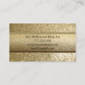 Luxe glamoureus moderne elegante faux goudglitter visitekaartje (Achterkant)