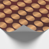 Luxe glamoureuze bordeaux en gouden grote stippen cadeaupapier (Hoek)