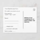 Luxe, glamoureuze "R.S.V.P." Briefkaart (Achterkant)