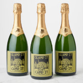 Luxe glamping sparkling wijnetiket (Flessen)