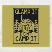 Luxe glamping sparkling wijnetiket (Enkel label)