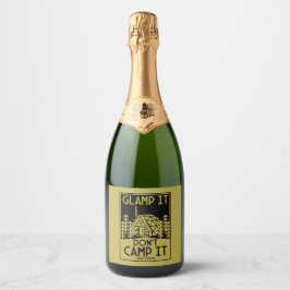 Luxe glamping sparkling wijnetiket