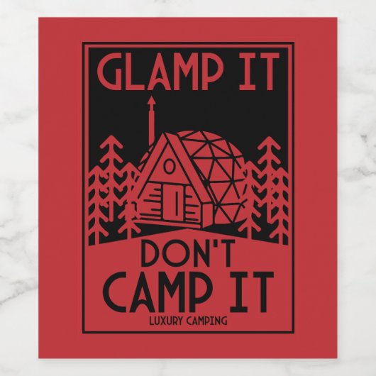 Luxe glamping wijn etiket (Enkel label)
