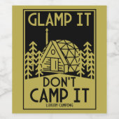 Luxe glamping wijn etiket (Enkel label)