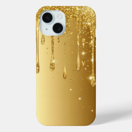 Luxe Glans Goud Glitter Drup Cadeau voor haar Case-Mate iPhone Case (Achterkant)