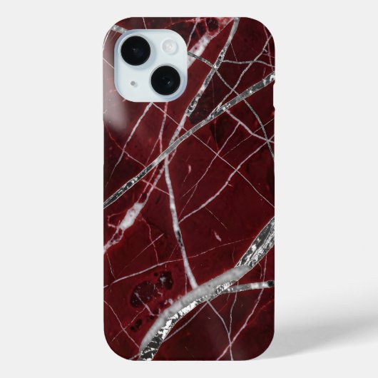 Luxe glanzende rode marmer Case-Mate iPhone case (Achterkant)