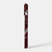 Luxe glanzende rode marmer iPhone 15 case (Linkerkant)